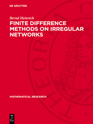 cover image of Finite Difference Methods on Irregular Networks